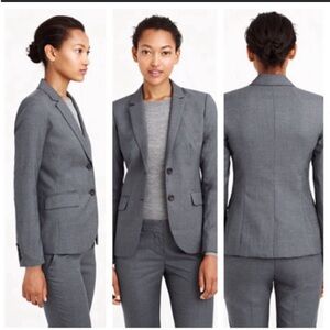 J crew 1035 super 120’s 100% merino wool 2 button charcoal gray blazer 0